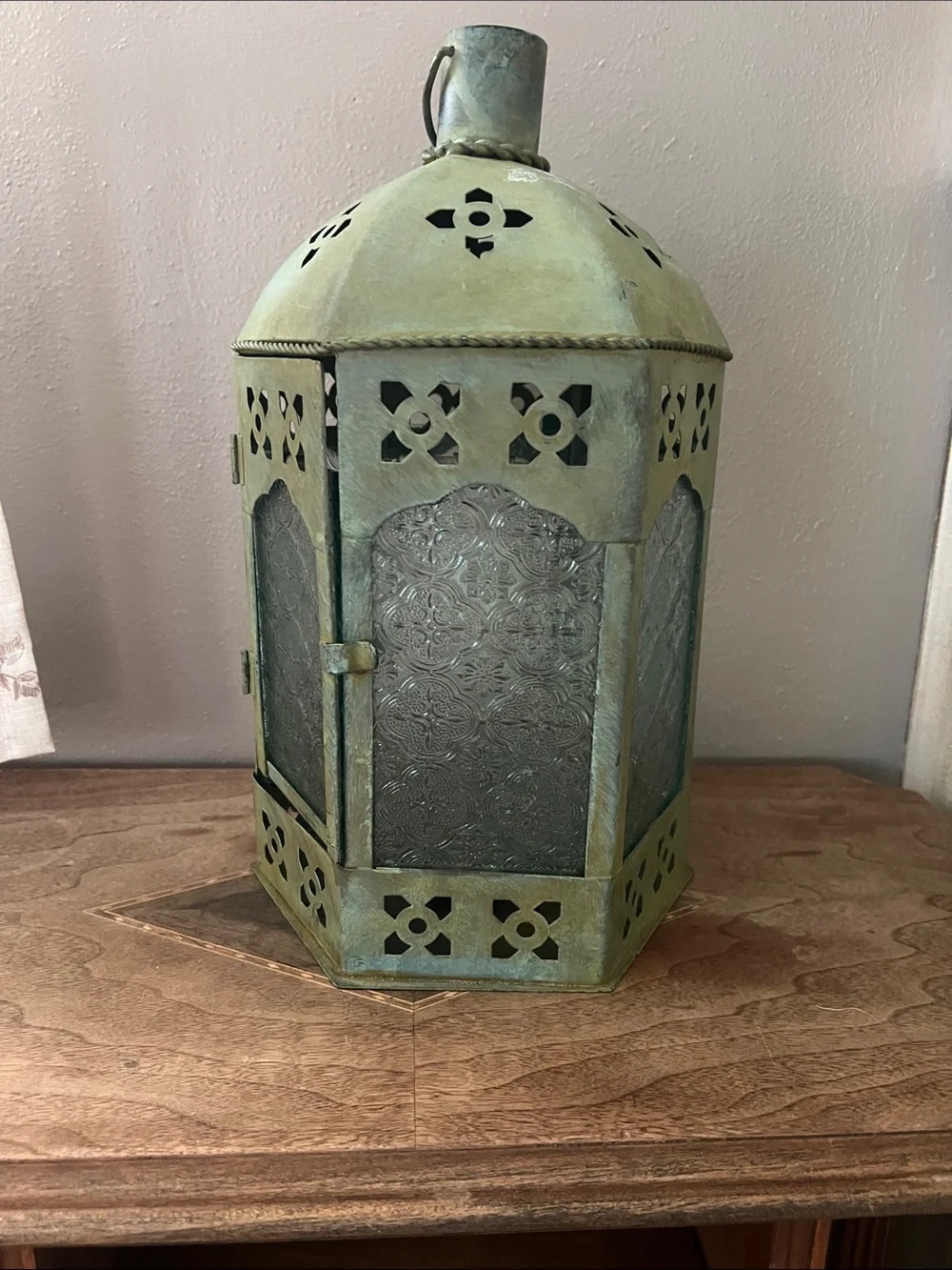 Green Decorative Metal Lantern - Home Accents